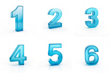 Naklejka premium 3D Digital Number with Glossy Finish and Futuristic Style on White Background
