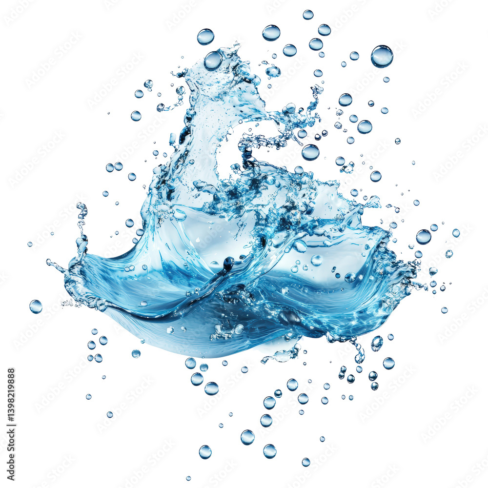 Aufkleber water splashing elegantly against a black background creating a striking visual contrast and captiva