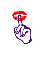 chut bruit taisez vous doigt bouche levre