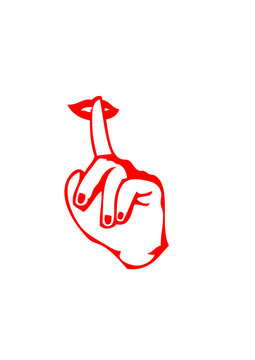 chut bruit taisez vous doigt bouche levre