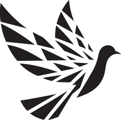 Dove Triangle Wings Logo Vector