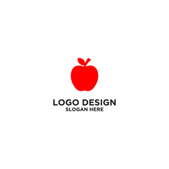 Red Apple Logo Design on White Background
