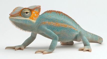 Obraz premium Vibrant Blue Panther Chameleon: A Close-Up Portrait