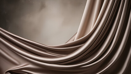 Silky Fabric Background in Warm Neutral Tones for Design and Decor