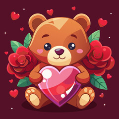 Obraz premium teddy bear with heart