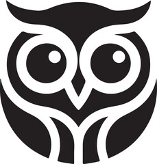 Owl Circle Eyes Logo Vector