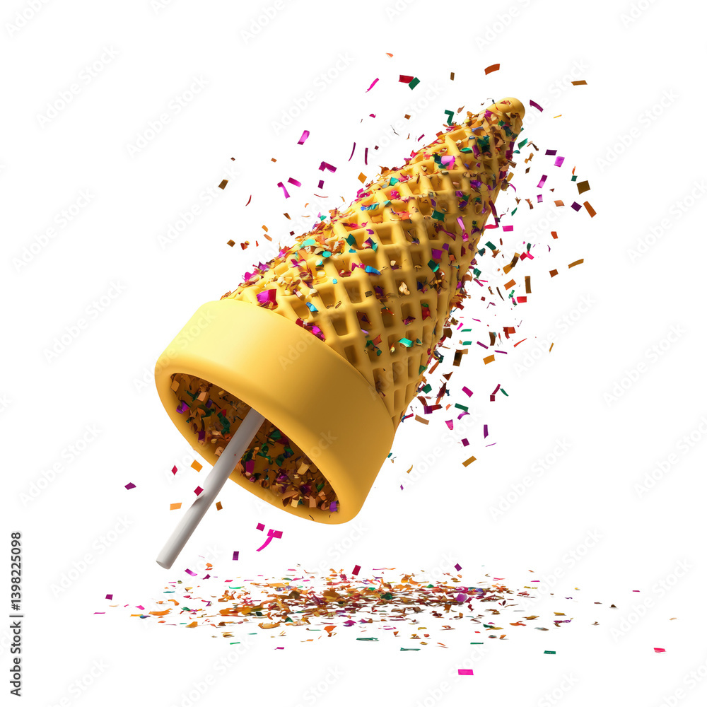 Aufkleber a cone of ice cream with colorful sprinkles on top against a soft focus background evoking joy and i