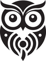 Owl Circle Eyes Logo Vector