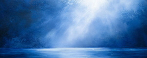 Ethereal blue abstract background with soft light rays, perfect for spiritual themes
