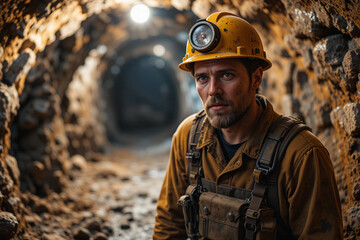 Fototapeta premium Miner in the mine