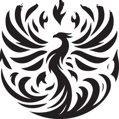 Phoenix Rising Flames Logo Vector