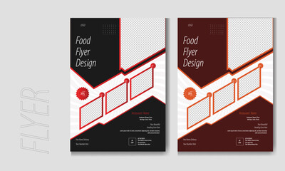 Modern and minimalist A4 size food flyer restaurant Vector template design. Marketing social media post. multiple food new menu design.