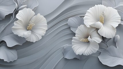 Intricate Floral Illustration Featuring Variety of Elegant Blooms