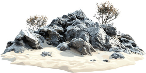 reef rock beaches seascape sand transparent background png, ocean waves, coastal landscape, tropical beach, marine life, nature scene, summer vacation, beach holidays, clear water © aura studio