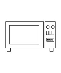 Microwave icon with thin outline