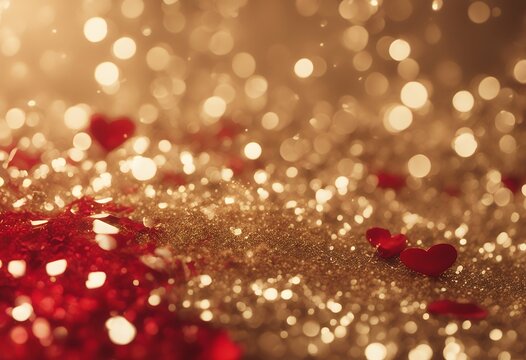abstract year happy red valentines holidays festive texture background glow gold holiday christmas confetti luxury magical celebrat sparkling magic new golden glitter day stars backdrop merry glamour - Powered by Adobe