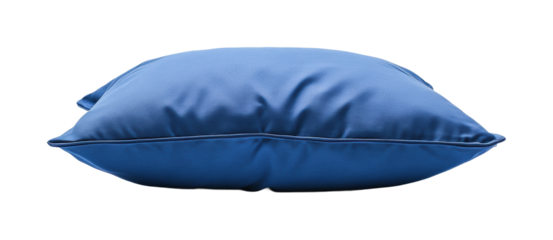 Comfortable blue pillows on isolated on transparent background, png