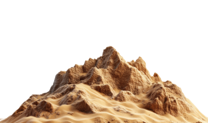 Mountain formation in desert landscape nature scene isolated on transparent background, png