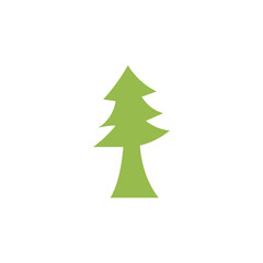 Simple Green Tree Illustration on White Background