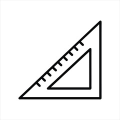  Art Supply Triangle Ruler icon Vector Illustration