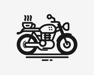 Fototapeta premium Classic Motorbike Silhouette Logo
