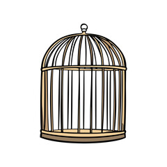 Bird cage, vector, transparent background