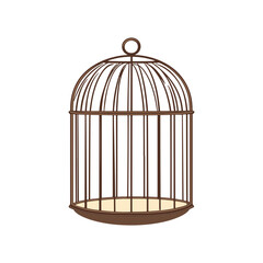 Bird cage, vector, transparent background