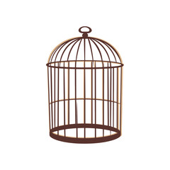 Bird cage, vector, transparent background