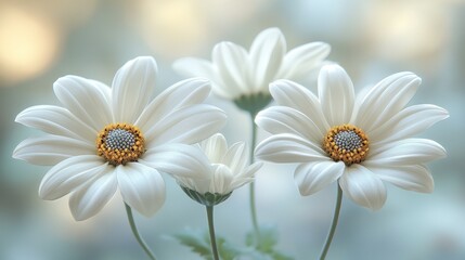 Fototapeta premium Delicate white flowers in soft focus (1)