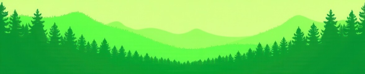 Obraz premium Vibrant green pine tree silhouettes, perfect for holiday designs , repeat, silhouette, printable