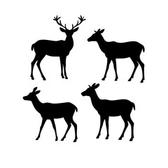 deer silhouette set