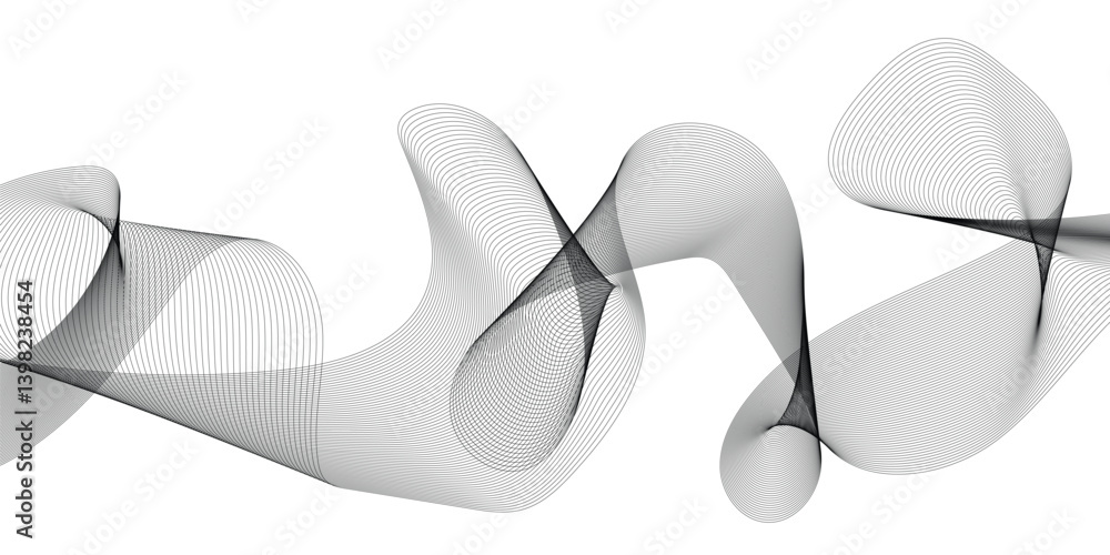 Poster abstract wavy grey lines stream element for design on white background. you can use for web, wallpap