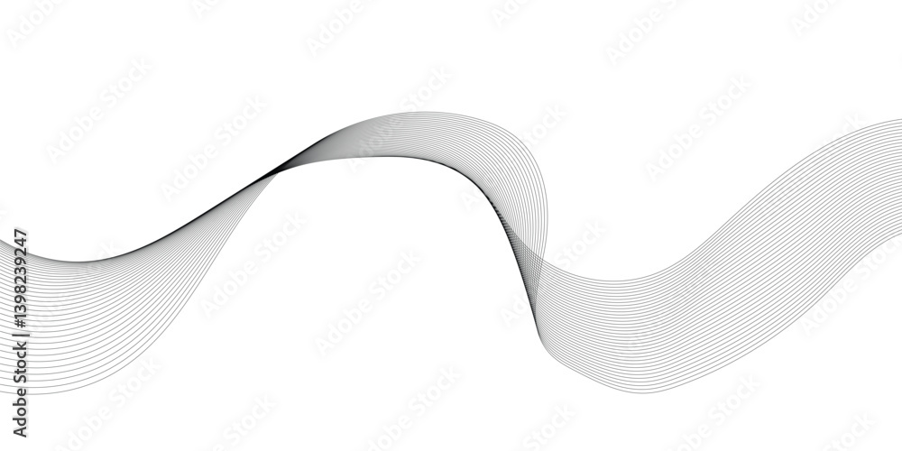 Poster abstract grey smooth element swoosh speed wave modern stream background. abstract wave line for broc