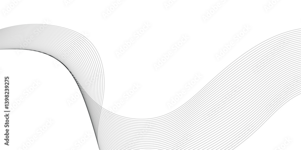 Poster abstract frequency sound wavy, twisted curve lines with blend effect. technology abstract wavy curve