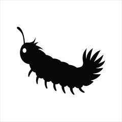 Minimalist Caterpillar Silhouette Vector Graphic