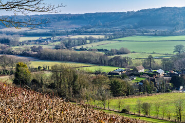 A view across the Darent Valley at Shoreham near Sevenoaks in Kent, England