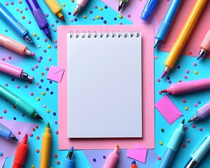 Colorful stationery and a blank notepad for personalized messages
