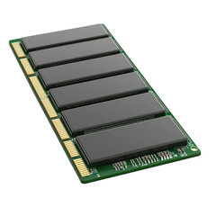 Exploring computer accessories ram cutout background tech setup office environment aerial view conceptual insights