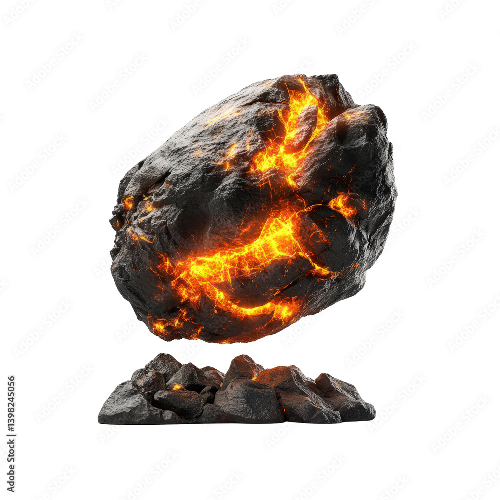 Aufkleber a rock with flames erupting from its surface creating a unique visual contrast of fire and stone in 