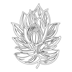 Elegant floral outline with delicate petals creating a sophisticated artistic design