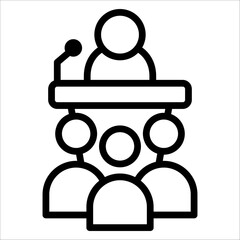 Public Speaking Simple Icon Vector Illustration Concept