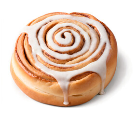Fototapeta premium Captivating Illustration of a Magical Cinnamon Roll Adorned with Twinkling Frosting, Exuding Warmth and Comfort, Perfect for Festive Holiday Baking Designs