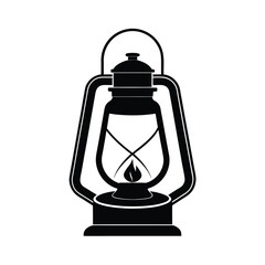 black and white icon vintage oil lamp lantern © tanbirmiah
