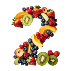 Obraz premium Vibrant Fruit Number Two A Colorful Healthy Eating Image