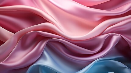 Fototapeta premium Serene Pastel Silk Drapery: A Symphony of Pink and Blue