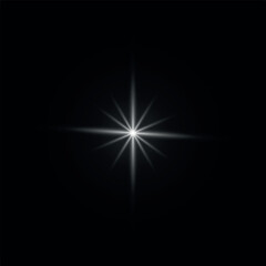 Set of transparent flash light effect, special sunlight lenses. Bright golden flashes