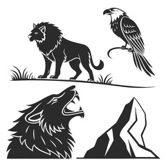 Obraz premium lion and wolf