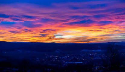 Abendrot über Lauter-Bernsbach