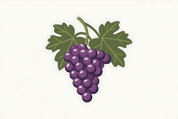 A Delightful Illustration of a Lush Bunch of Purple Grapes