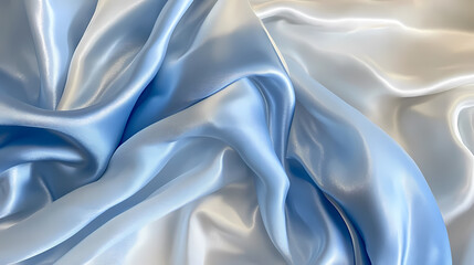 Elegant Folded Satin in Sky Blue and Silver